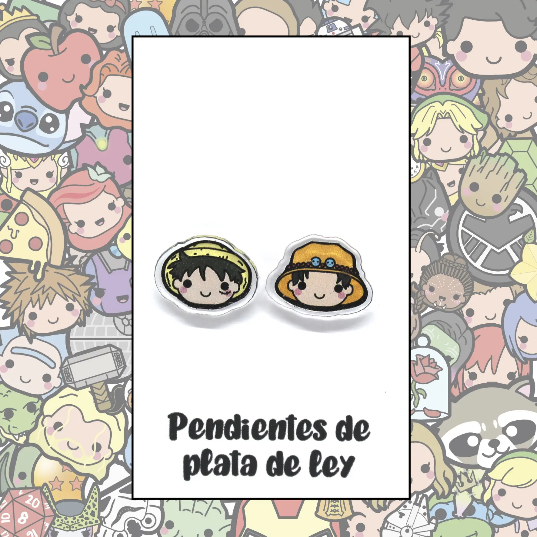 Sin títoooulo-1 Pendientes Plata Luffy & Ace One Piece - Imagen 1