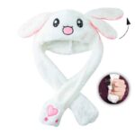 Gorro Conejo Blanco Orejas Movimiento