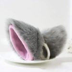 Pinza Pelo Oreja Gato Gris Neko