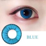 Lentilla  cosplay azul con dibujo
