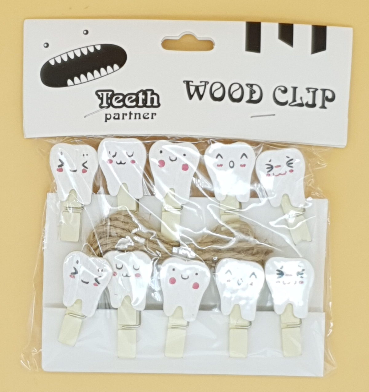 Mini pinzas kawaii de dientes - Imagen 1