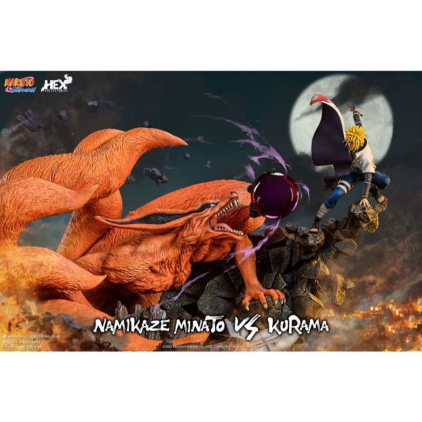 (PRE-VENTA) Figura Naruto Shippuden Estatua 1/8 Battle of Destiny Namikaze Minato vs Kurama 59 cm