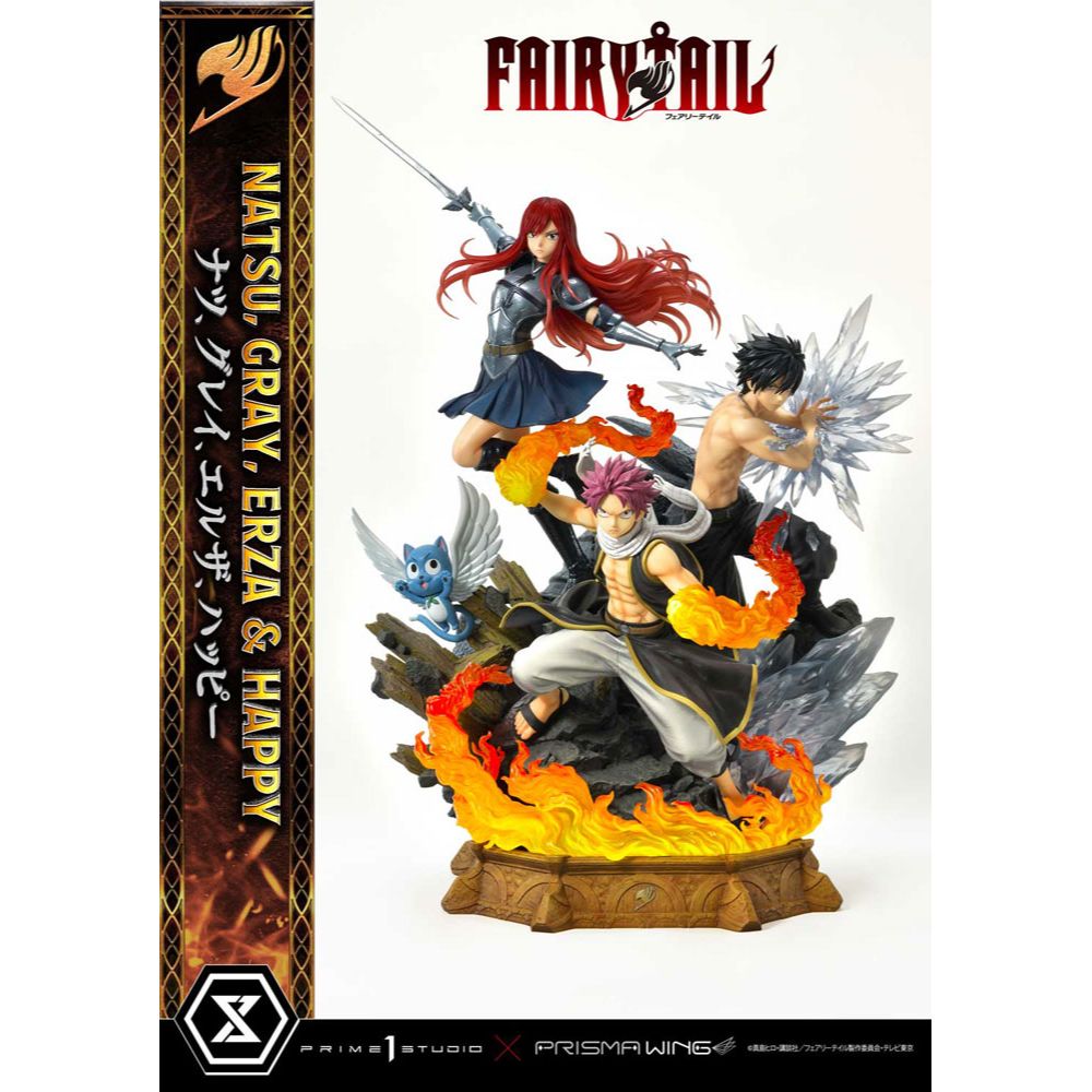 (PRE-VENTA) Figura Fairy Tail Estatua PVC 1/7 Natsu, Gray, Erza, Happy 57 cm