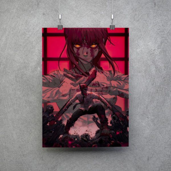 Poster de Makima y Denji Chainsaw man