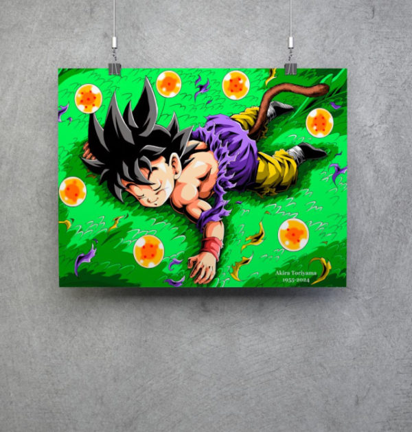 Poster de Son Goku Dragon Ball Tributo a Akira Toriyama