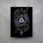 Poster Valknut con Hugin y Munin